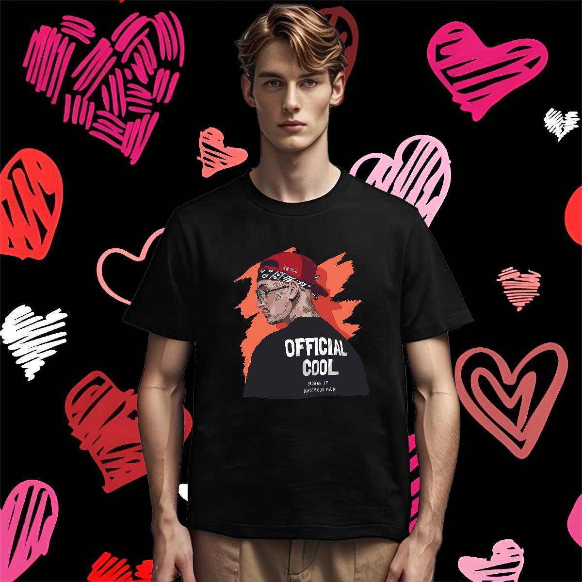 Soft Men T Shirts 100% Cotton 230g letter Hip Hop Cartoon Printing L-4XL Breathable Crew Neck Tshirts New Arrival Tees Shirts