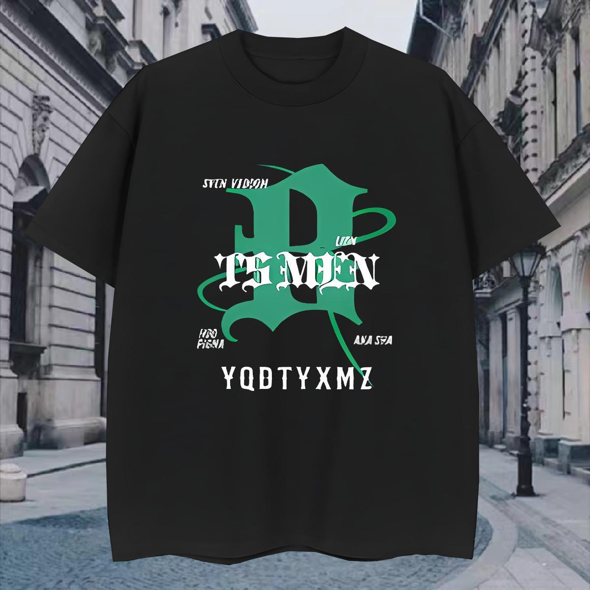 Soft T Shirts Men 230g 100% Cotton letter High Street Hip Hop Anime Crew Neck Men Tshirts Customized Tee Shirt