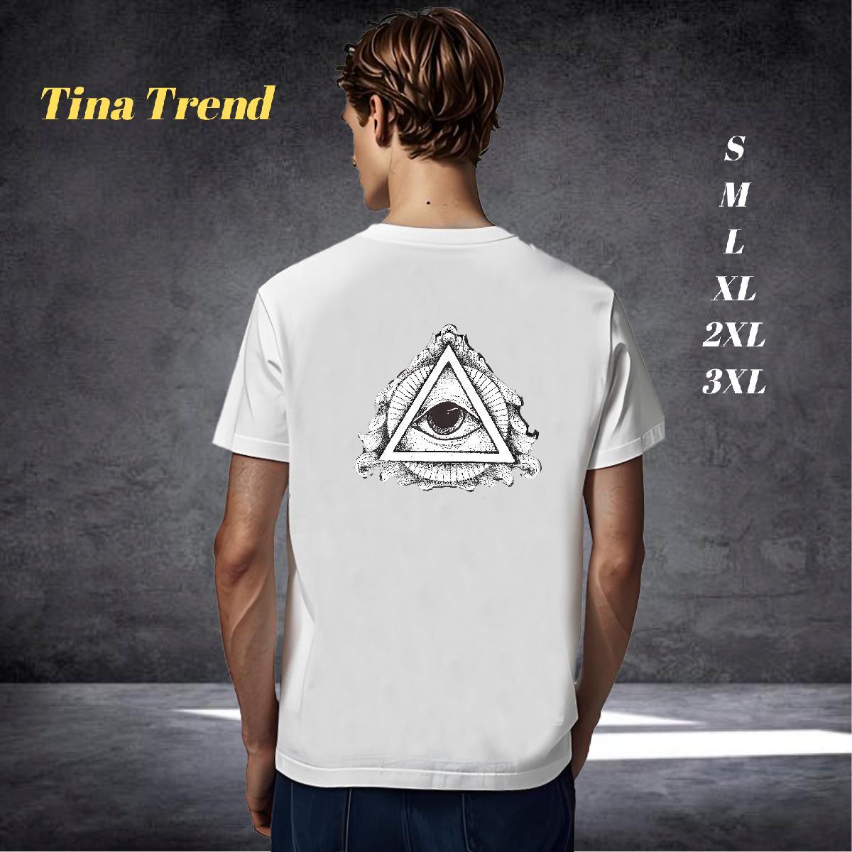 Unisex T-Shirts for Men 230g Cotton eye of the devil High Street Hip Hop Plus Size Cartoon Short Sleeve Soft Mens Tshirts Fashion Casual Tees