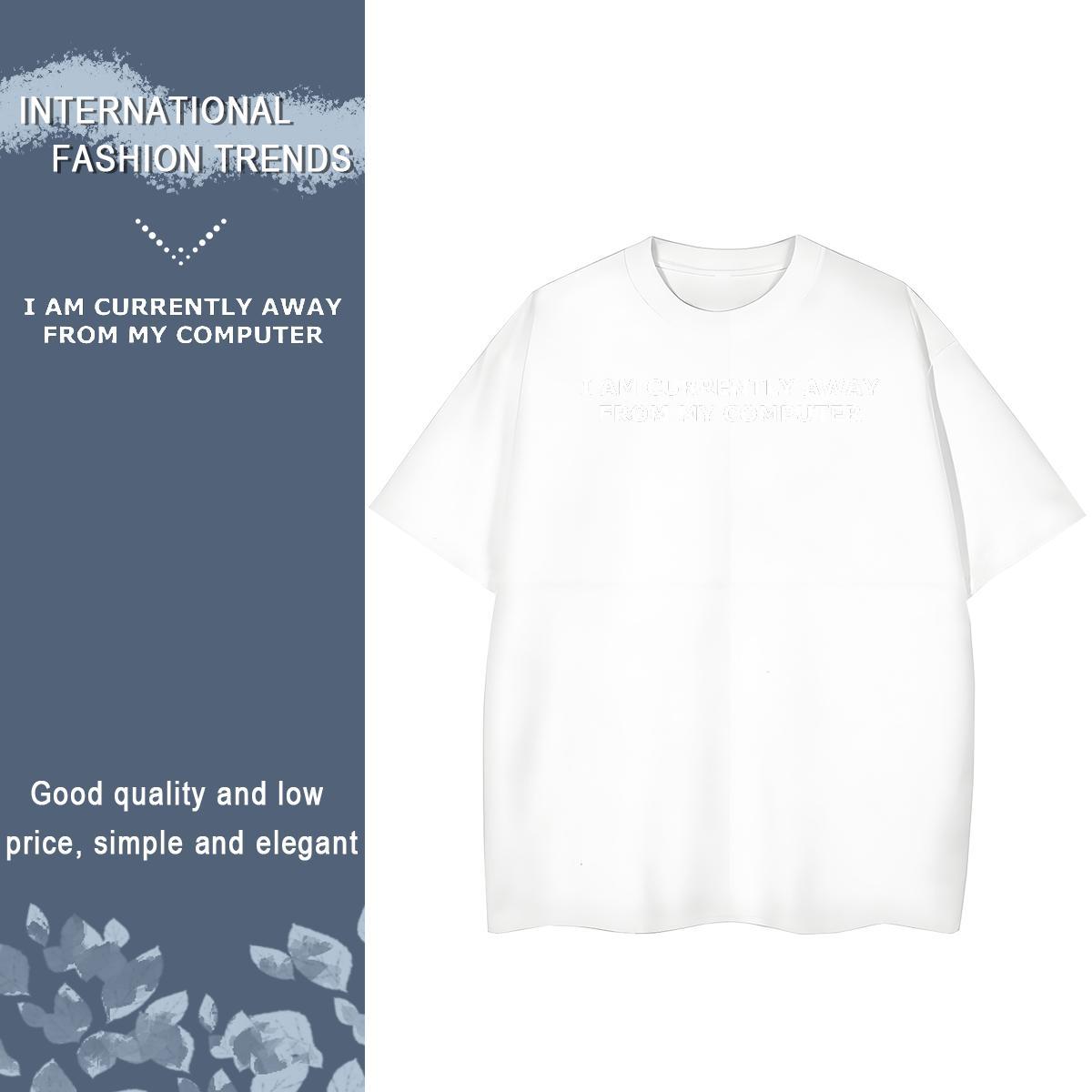 5A Womens Tshirts 100% Cotton 230g letter Daily Wear Womens T Shirts Breathable Crew Neck Oversized L-4XL Clothes Shirt