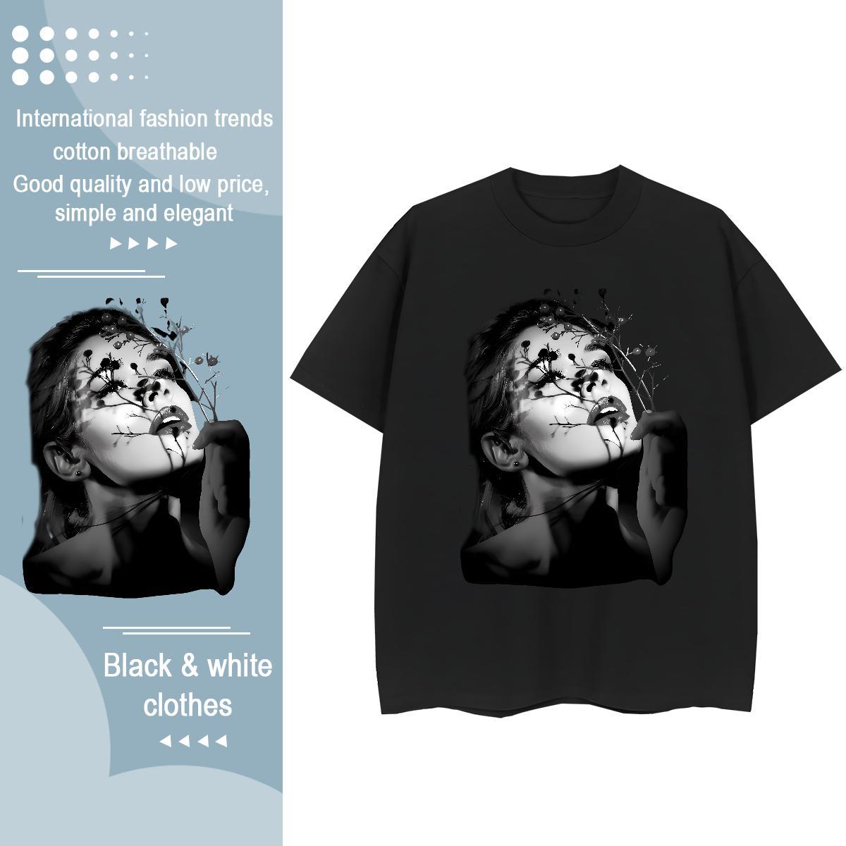 Loose Fit T shirt 100% Cotton 230g women Daily Outfit Custom Print Oversized Round Neck Short Sleeve Tshirts Factory Direct Wear