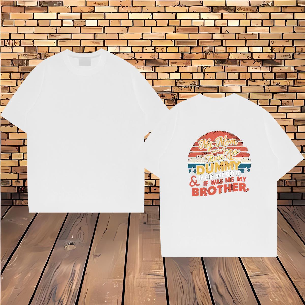 Cool T shirt 100% Cotton 230g letter Street Wear White Plus Size Crew Neck Tshirt for Man Woman 2024 Summer Clothings