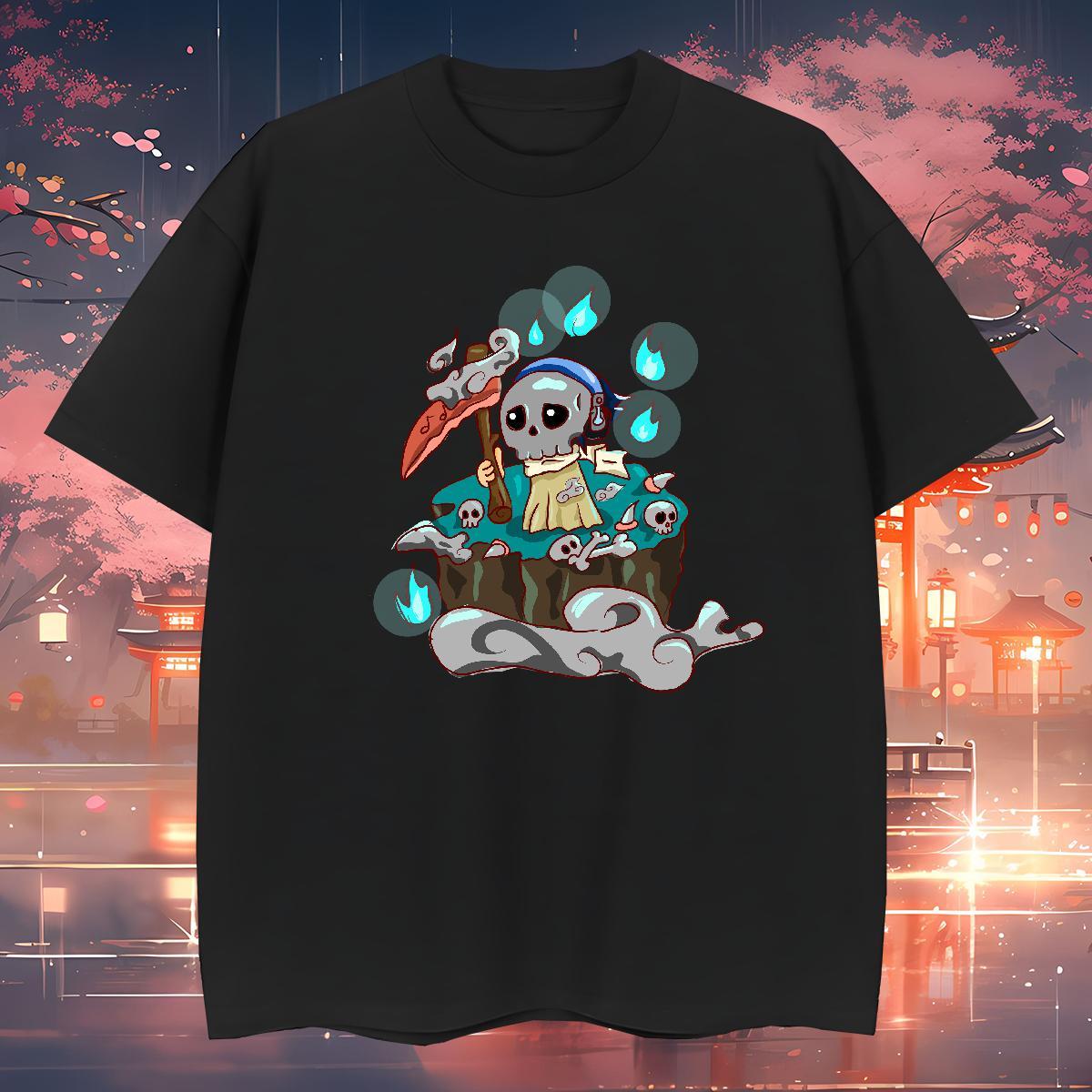 Wholesale T-Shirts for Men 230g Cotton skull Hip Hop Black White Breathable Short Sleeve Men Tshirts New Designer Tee Shirt