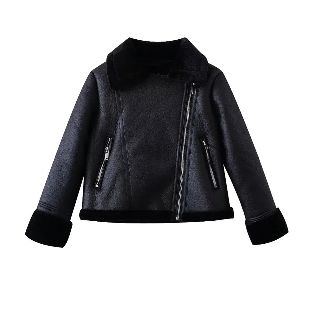UNIZERA AutumnWinter Womens Clothing Fashion Casual Edition Polo Neck Fur Integrated Jacket Coat 240824