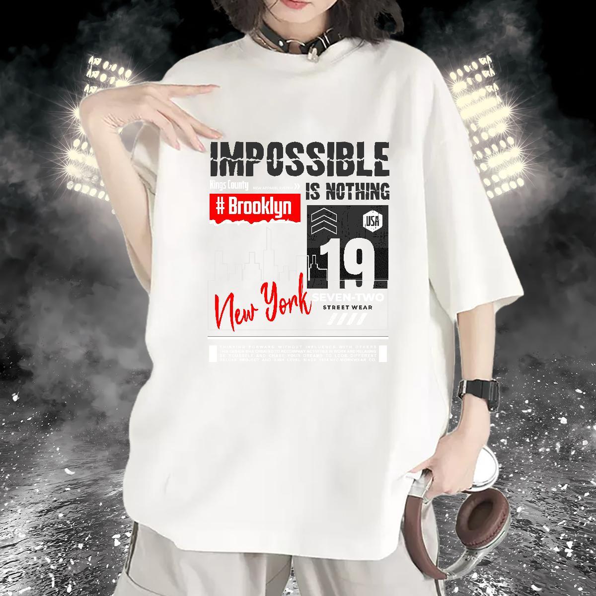 Unisex Women Tees 230g Pure Cotton NEW YORK Street T shirt Breathable Short Sleeve DIY Anime Tee Shirt