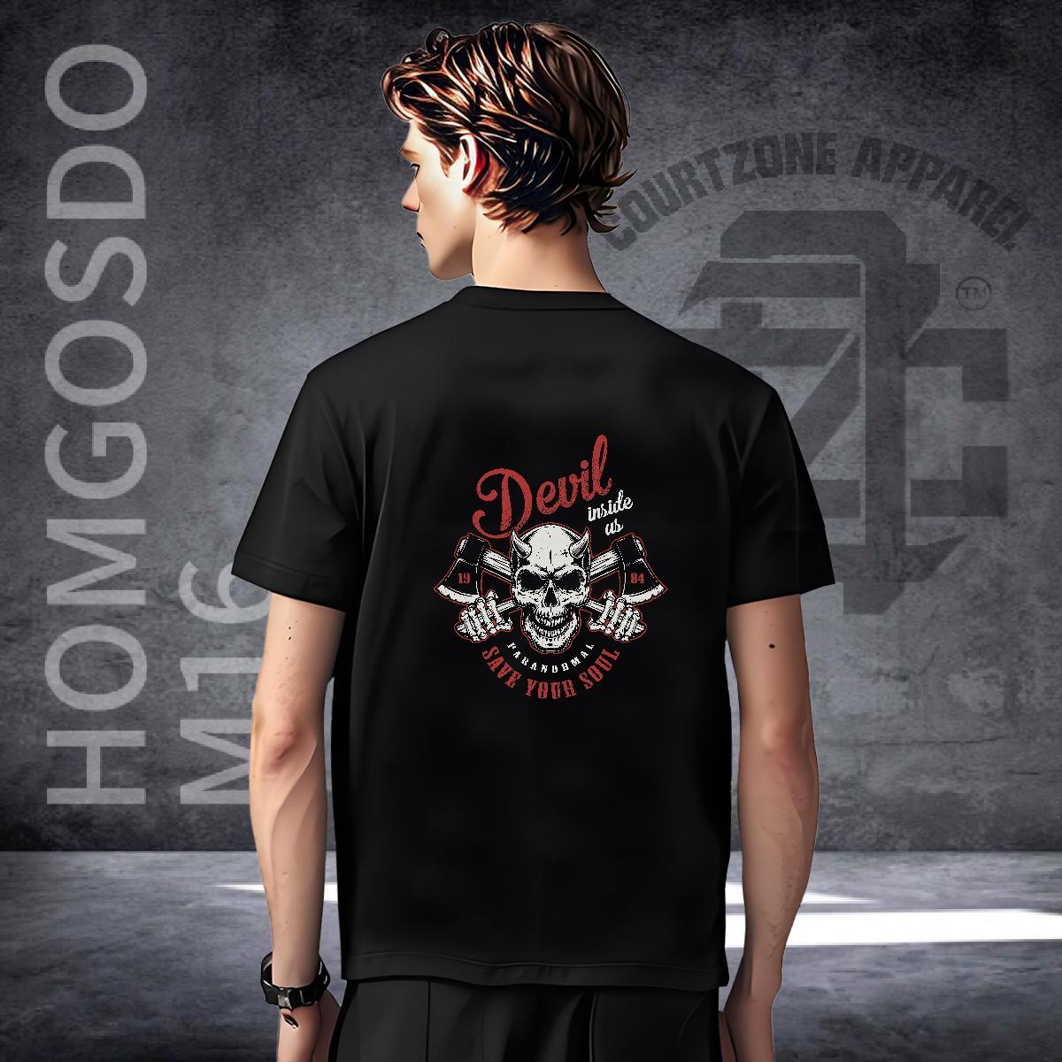 Unisex Mens T Shirts 230g 100% Cotton skull Anime Printing Street Custom Big Size Crew Neck Couples T Shirts Fashion Clothings