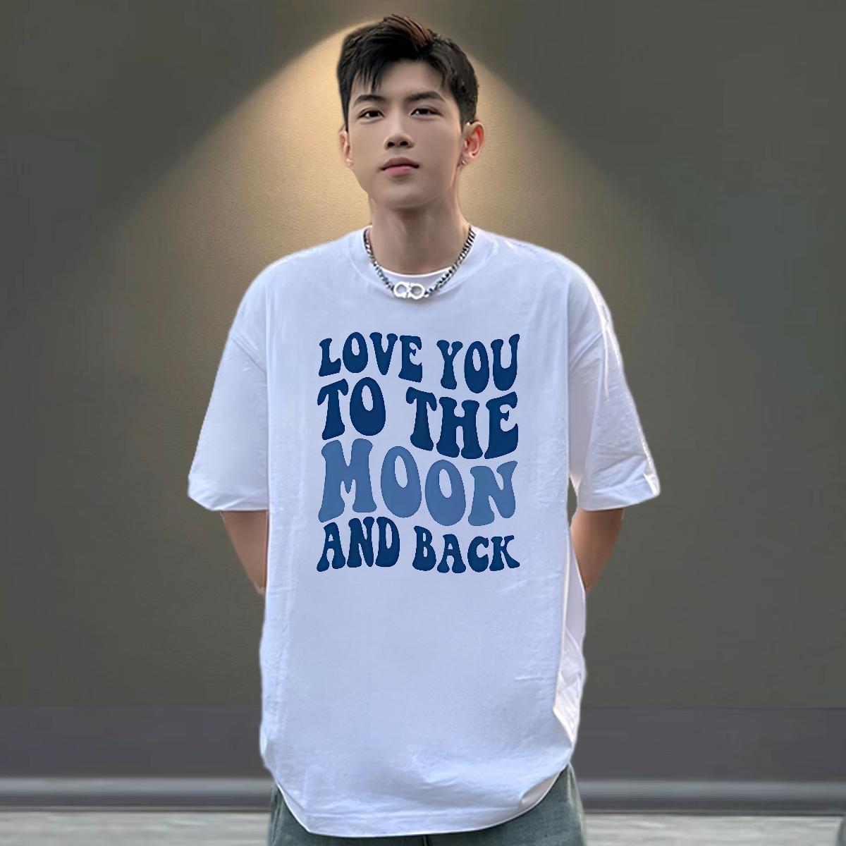 Fashion Mens Tshirts letter Summer Casual 100% Cotton 230g Tee Shirt Short Sleeve Soft Loose T Shirt For Man Oversized