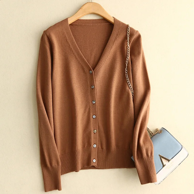 Autumn Women Sweaters Solid Baggy Knitted Tops Lady Mint Green Pink Cardigan Pullover Korean Style Sweaters Long Sleeve Clothes 240824