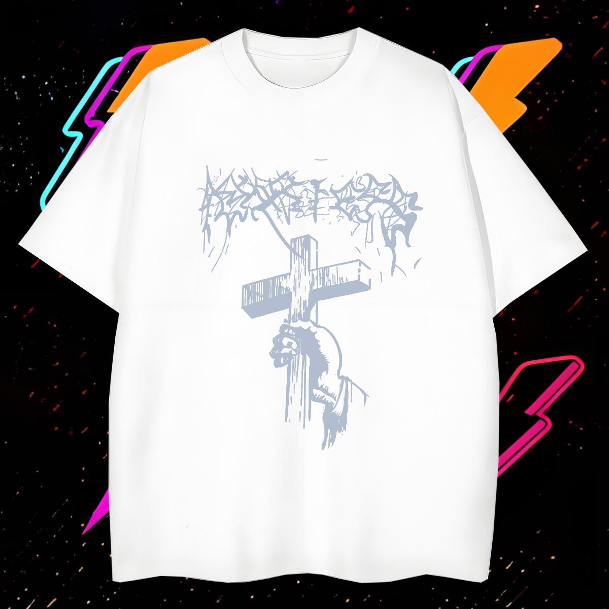 Popular T Shirts Men 230g Cotton Religion Spring Summer Oversized Breathable Short Sleeve Mens Tshirts Fashion Casual Clothes