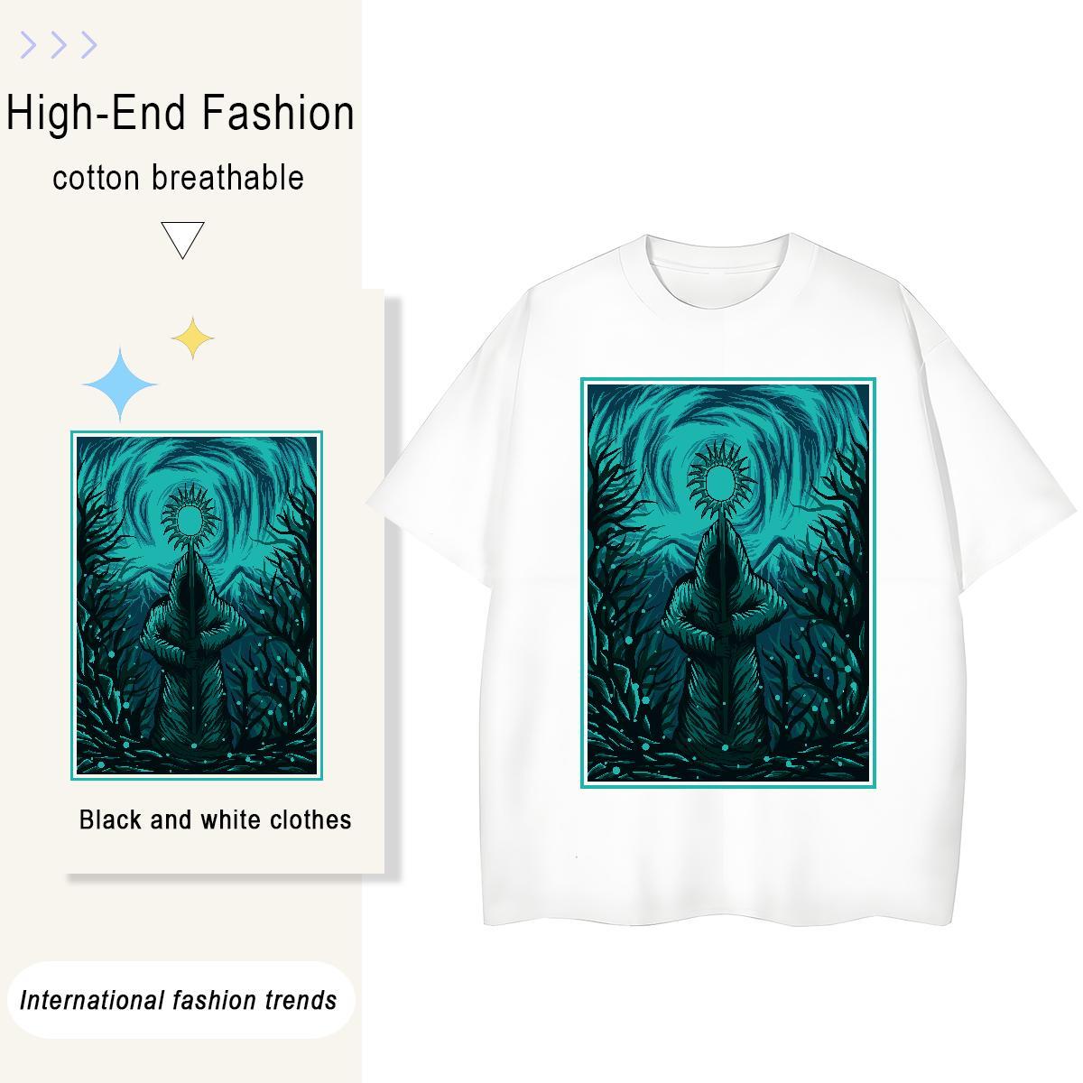 Designer Women Tshirts 230g 100% Cotton painting Home Outdoor T shirt Round Neck Short Sleeve Custom Printed Polos