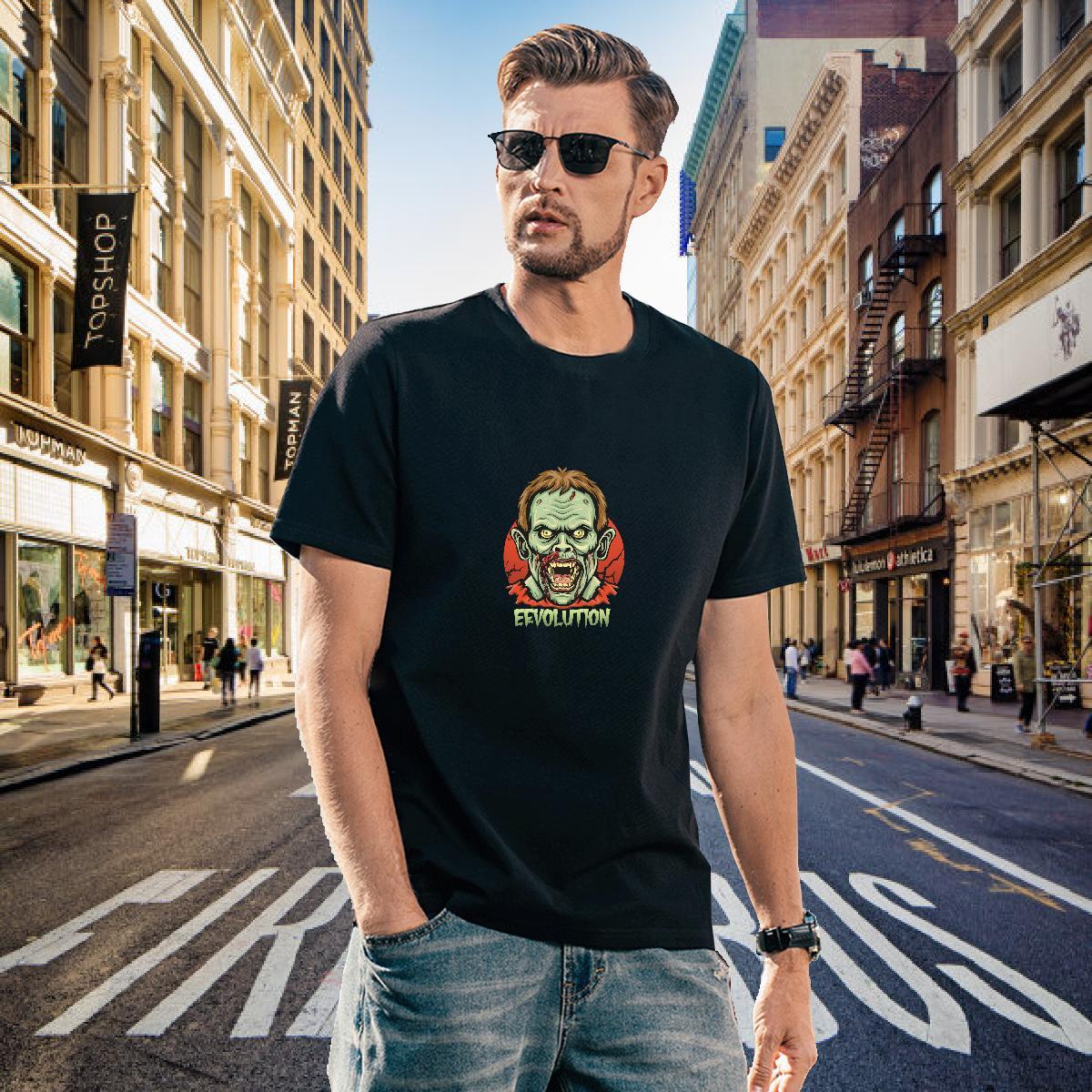 Comfortable Man T Shirts 230g Cotton skull High Street Hip Hop Plus Size Custom Short Sleeve Soft Tshirts 2024 New Tee Shirt