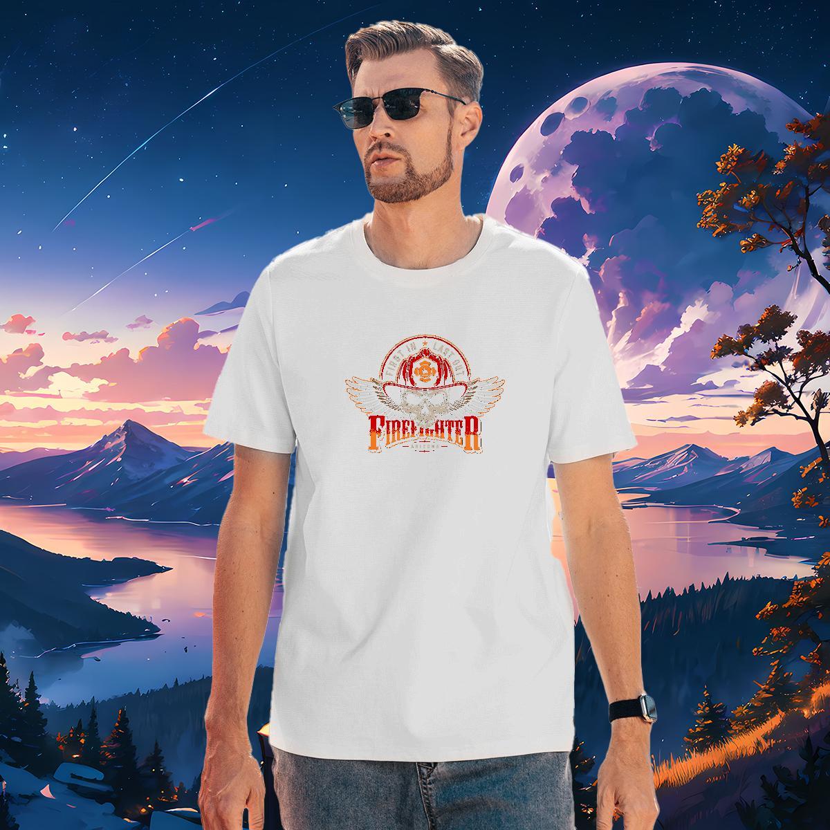 Loose T Shirts Men 230g Pure Cotton skull Hip Hop White Plus Size Breathable Short Sleeve Mens Tshirts Classic Casual Tees Shirts