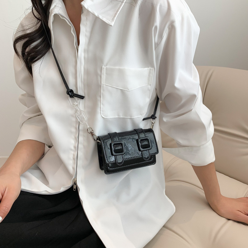 Mini shoulder bag, textured small square bag casual underarm bag