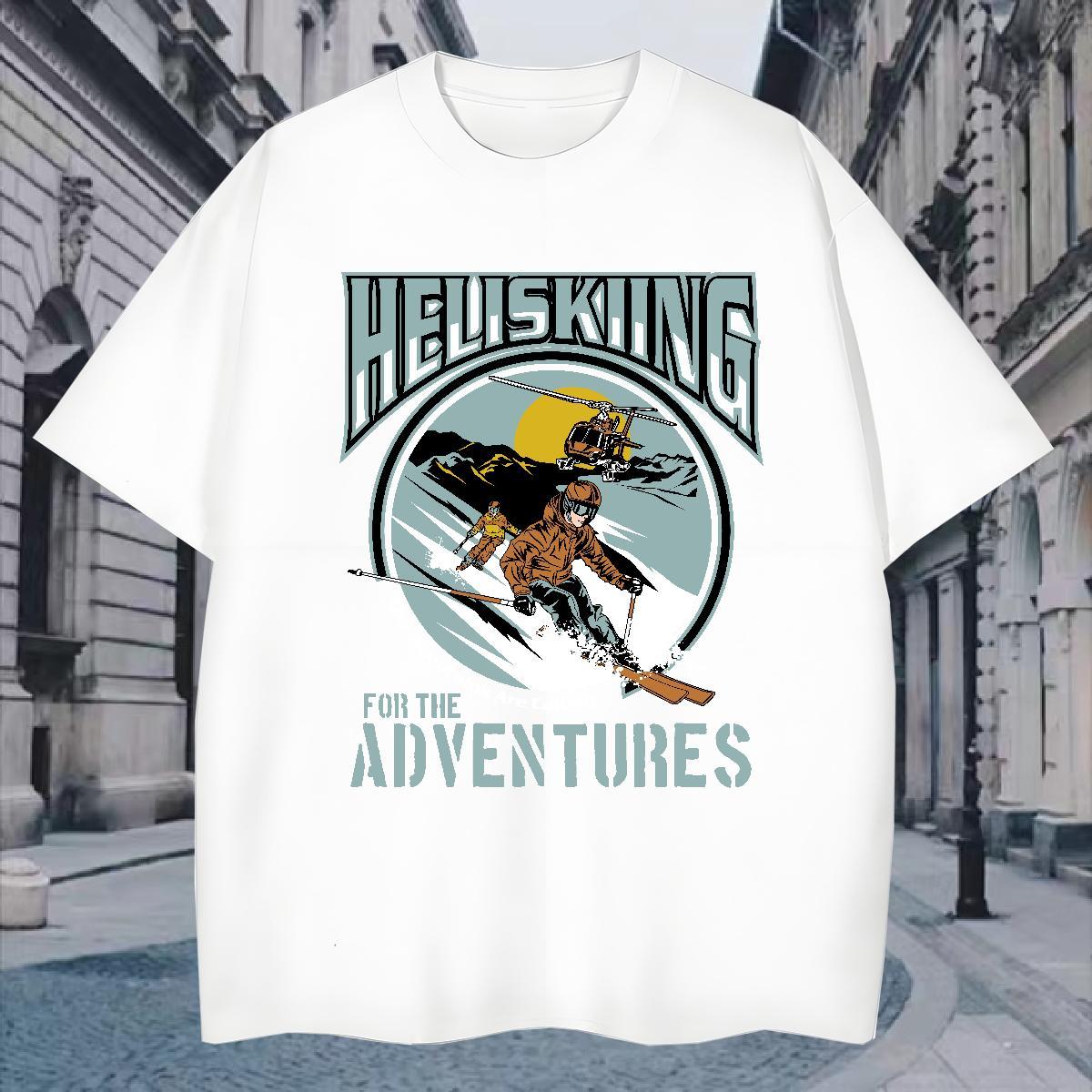 Soft T-Shirts 230g Cotton skiing Casual Daily Wear Customized Print Short Sleeve Soft Couples T Shirts Fashion Casual Top Tees