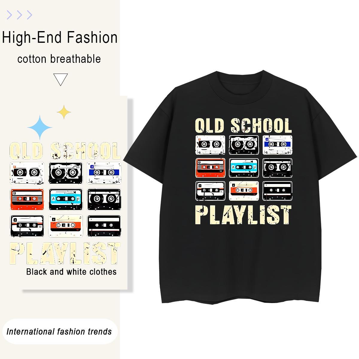 Casual New Couples T Shirts radio Spring Summer 230g Pure Cotton Polos Crew Neck Breathable Cool Design Man T Shirts Custom Big Size
