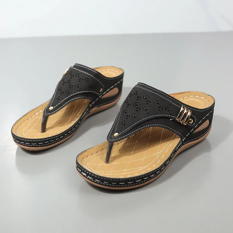 Clip Toe Wedge Sandals Womens 2024 Summer Thick Platform Non slip Beach Sandals Womens Sizes 36-43 Low Boots Gladiator Sandals 240823