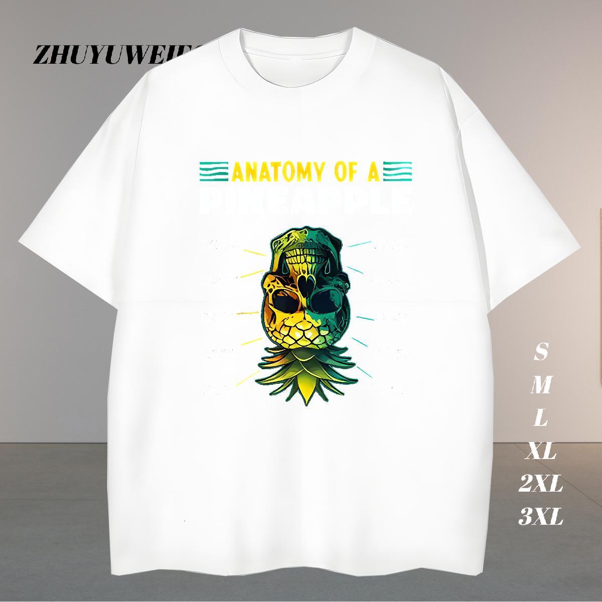 Free Shipping Man T Shirts 230g Pure Cotton skull Anime Printing Street DIY Short Sleeve O-Neck Couples T Shirts Custom Tees