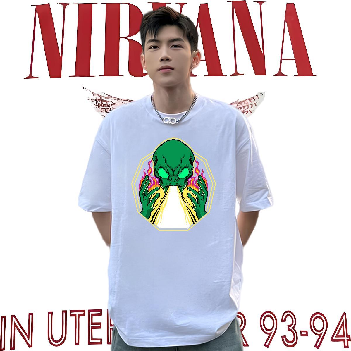 TOP Quality T Shirts Men 230g Cotton ET Street Anime Print Breathable Crew Neck Mens Tshirts 2024 Summer Tees