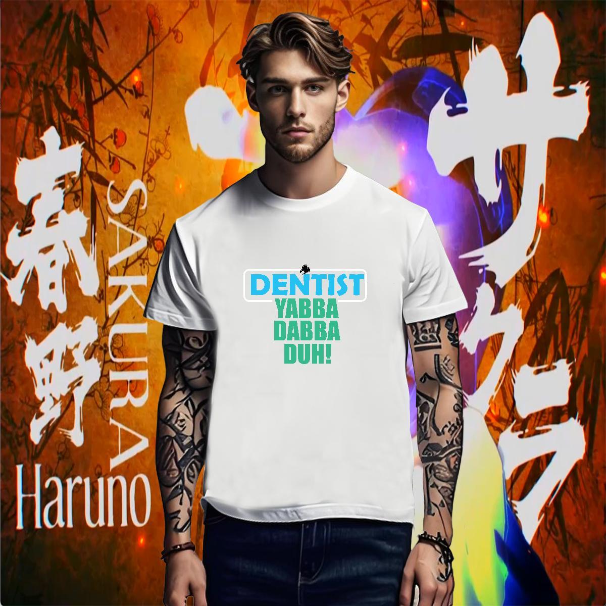 Brand Man T Shirts 230g Pure Cotton Denstist Street Wear Customized Print Crew Neck Breathable Men Tops Tees 2024 DIY Tops Shirt
