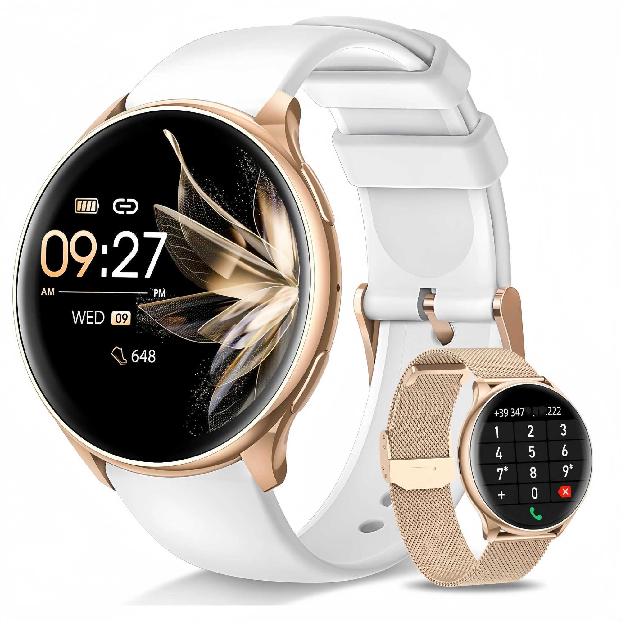 Little Meatball Smart Watch For Women 1.3 Smart Watch Compatible (Answer/Make Calls) Outdoor Fitness Tracker Gifts 2 Bands M240824