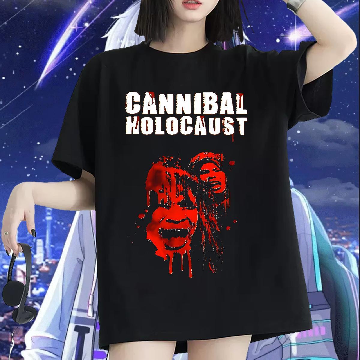 Unisex Tshirt for Man Woman 230g Cotton scary Casual Sport T Shirts Women Breathable Short Sleeve Black White Tops Shirt