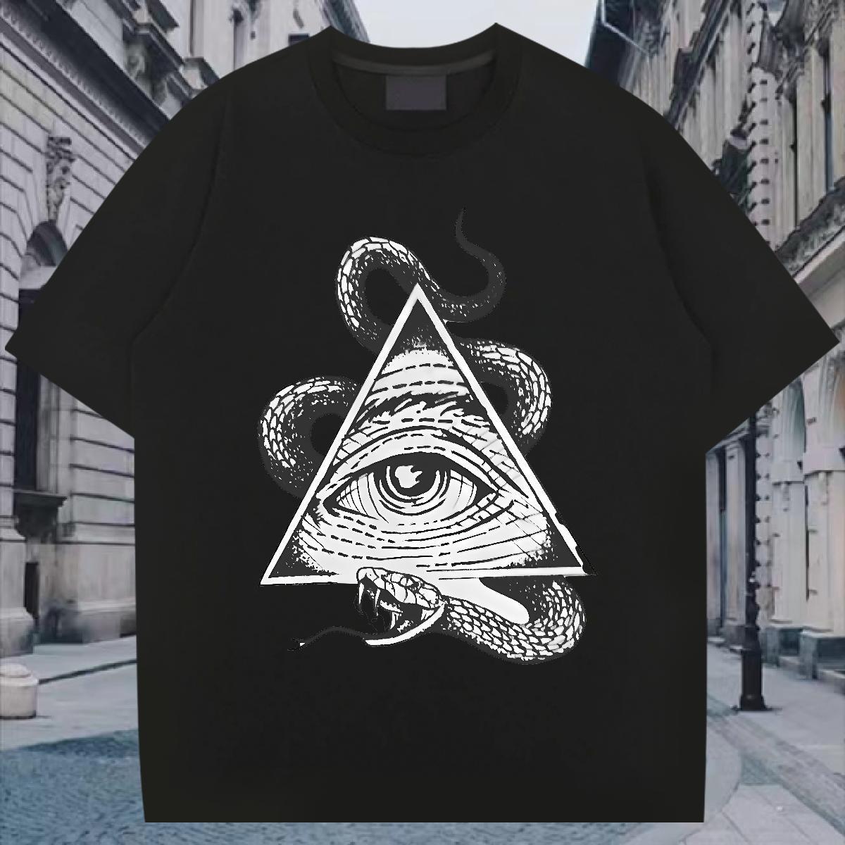Free Shipping T shirt 230g Cotton eye of the devil Beach DIY Anime Crew Neck Tshirts Fashion Casual Tee Shirt