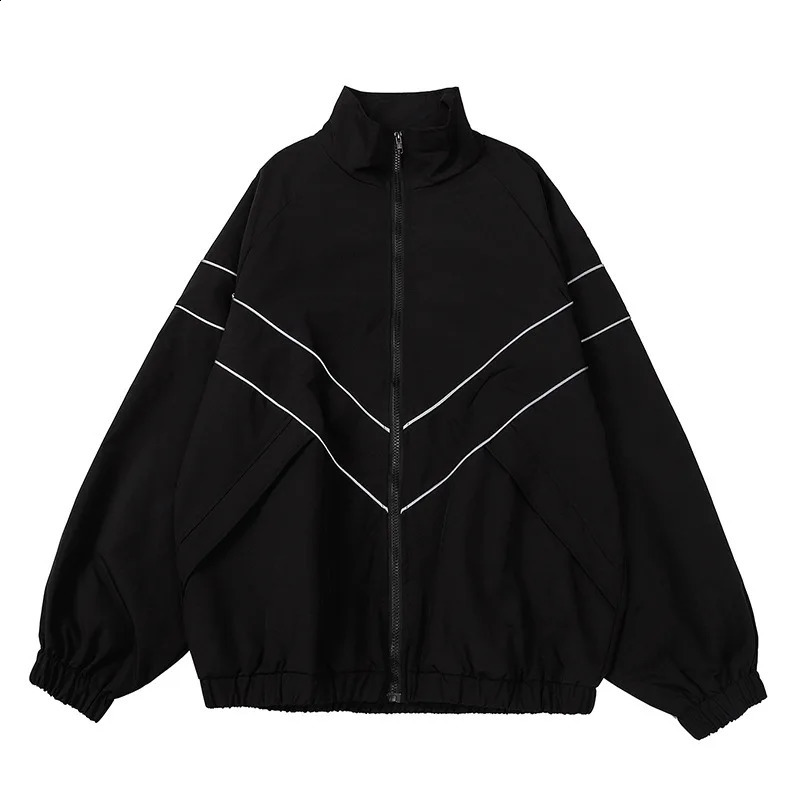 Men Jackets Streetwear Oversized Outdoor Jacket Male Autumn Trend Windbreak Coat Couple Fashion Loose Zipper All-match Tops 240824