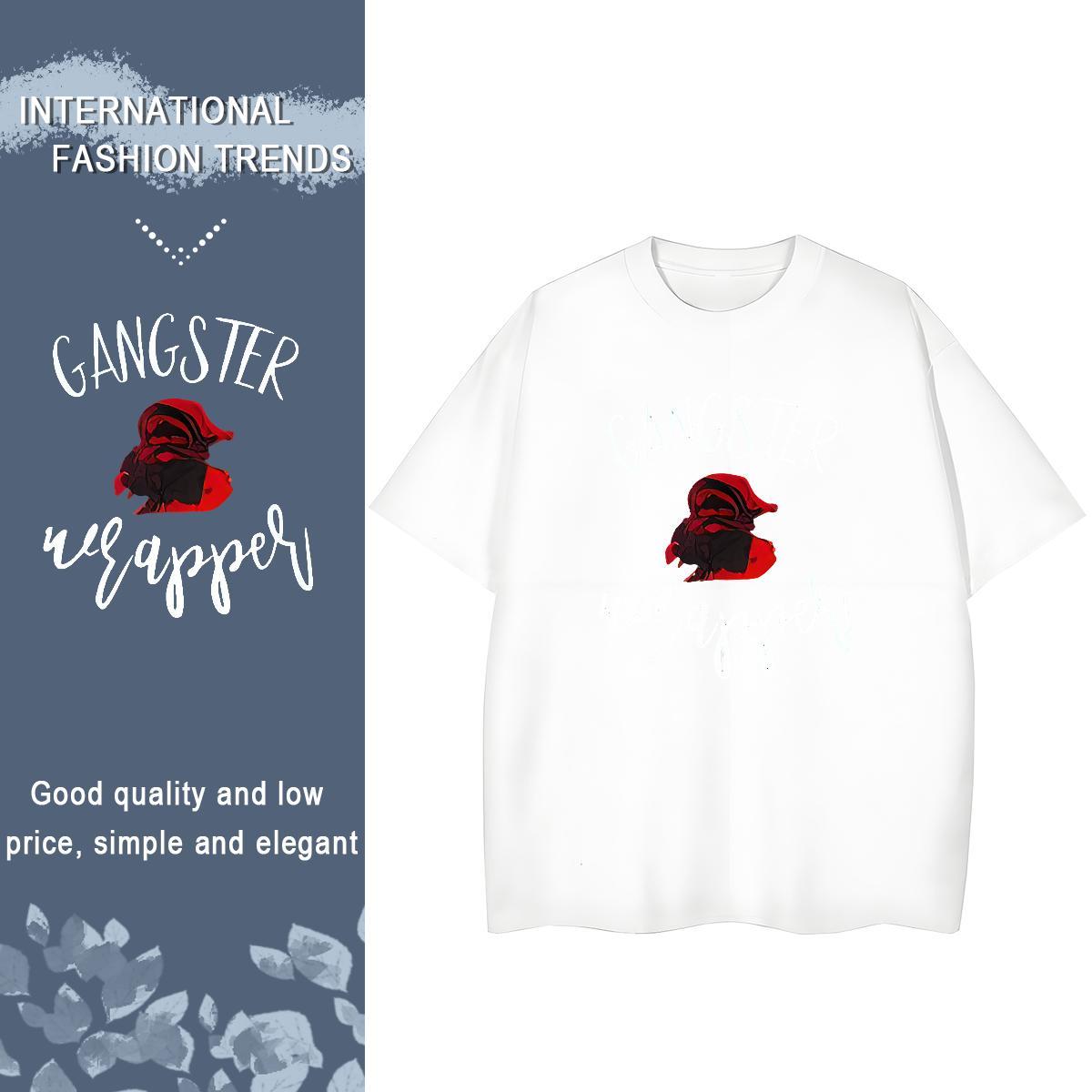 Free Shipping T shirt 230g 100% Cotton rose Casual Daily Wear Anime Pure Cotton Tshirts Fashion Casual Clothes