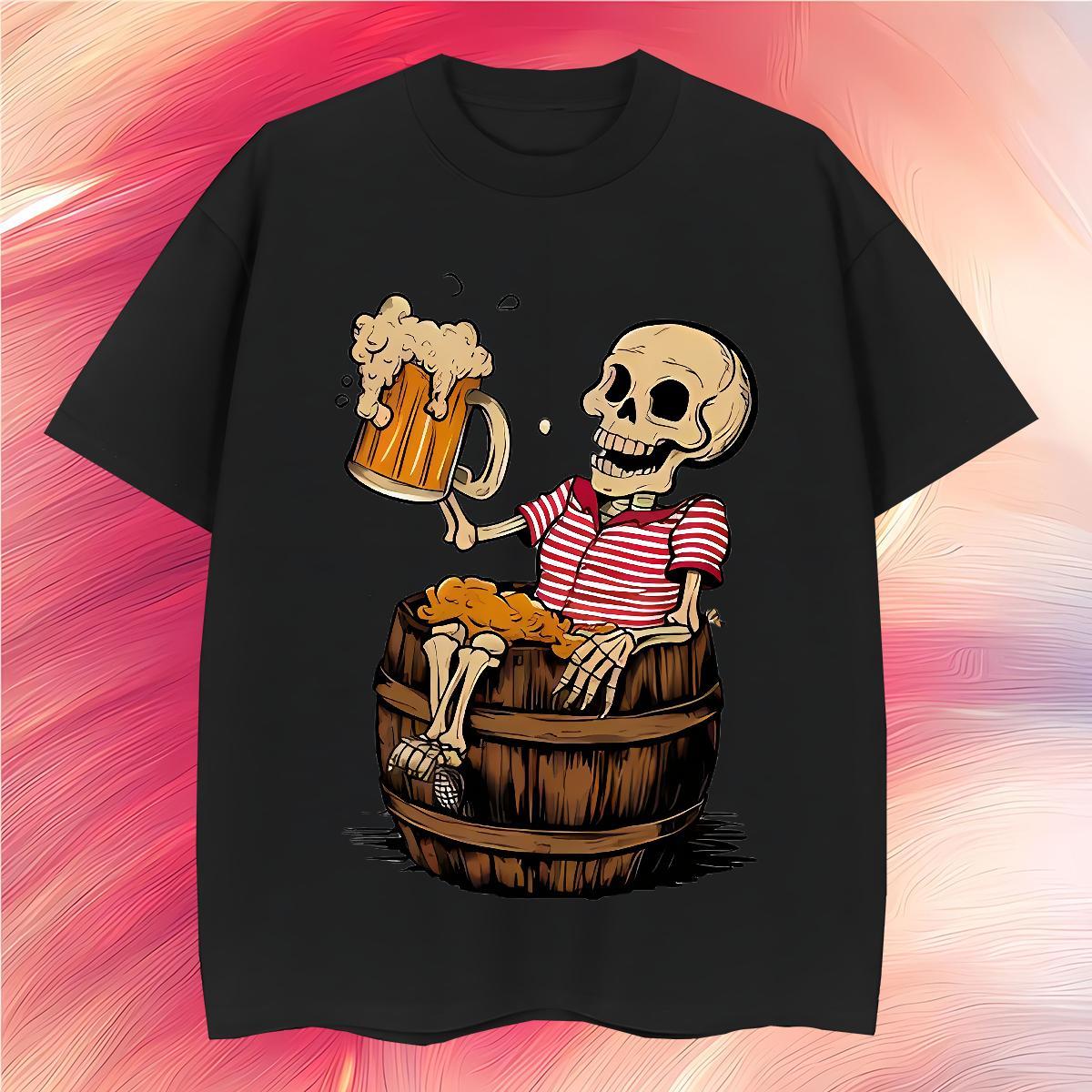 Wholesale T-Shirts for Men 230g Pure Cotton skullskull Hip Hop Street Plus Size Custom Round Neck Short Sleeve Tshirts Casual New Wear