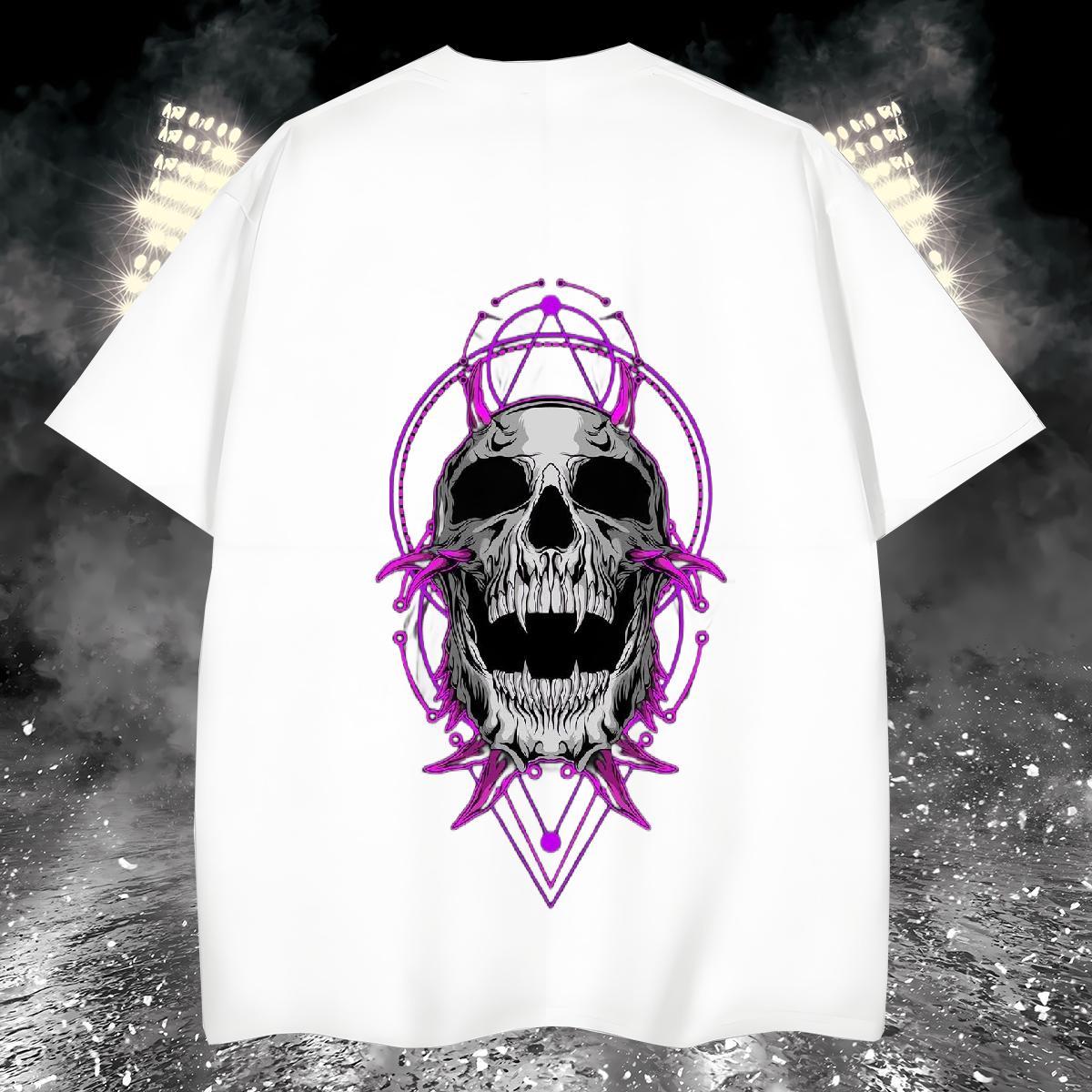 TOP Quality Mens T Shirts 230g Cotton skull Daily Outfit Oversized 4XL Breathable Soft Tshirt for Man Woman New Top Tees