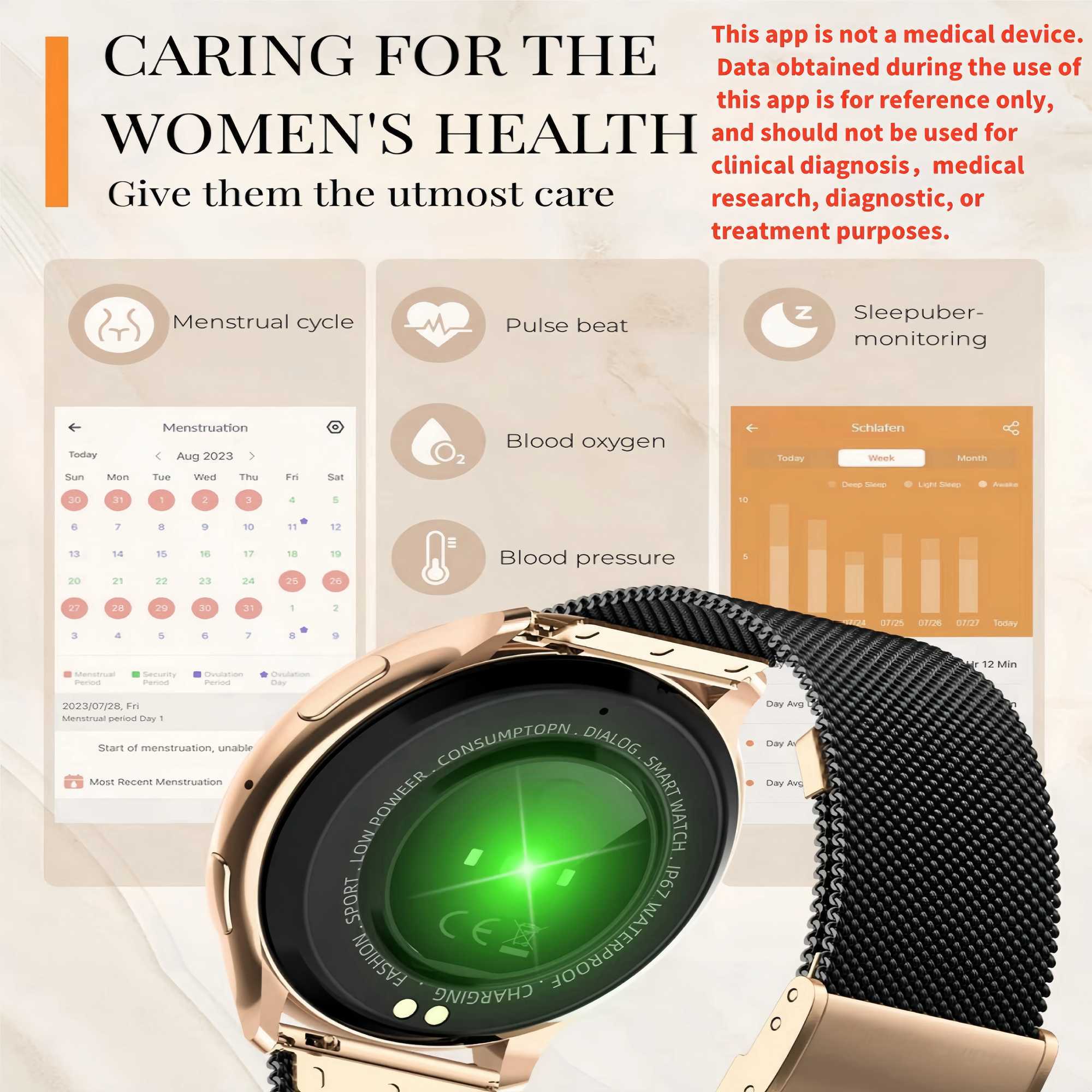 Little Meatball Smart Watch For Women 1.3 Smart Watch Compatible (Answer/Make Calls) Outdoor Fitness Tracker Gifts 2 Bands M240824