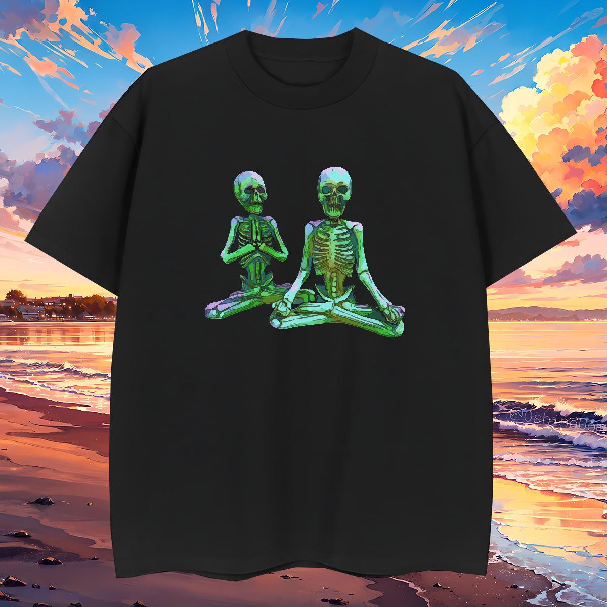 Cool T-Shirts 100% Cotton 230g skull Hip Hop Customized Print O Neck Short Sleeves Men Clothes T-Shirt New Arrival Tops Tees
