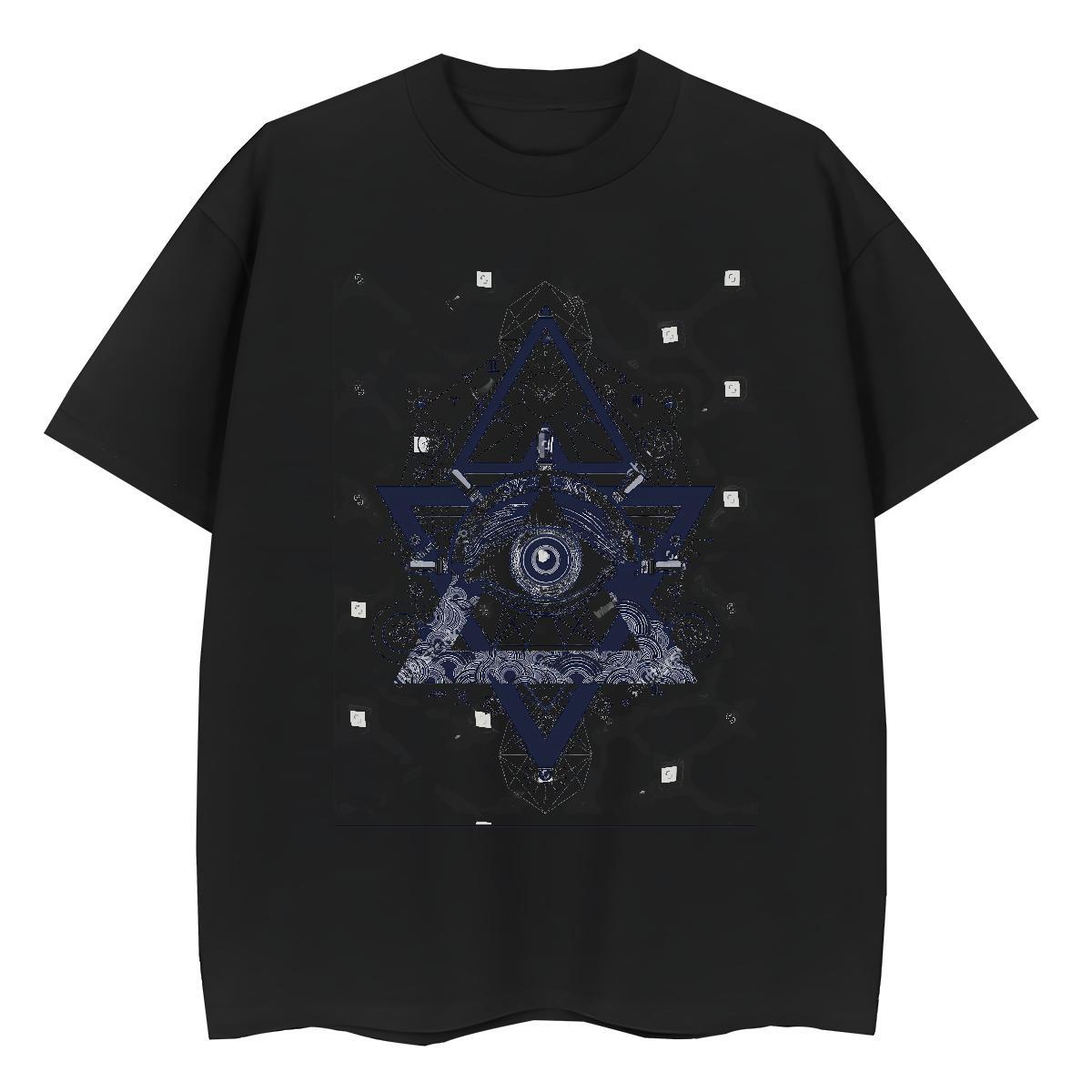 Free Shipping Men T Shirts 230g 100% Cotton eye of the devil Casual Beach Custom Print Oversized O Neck Short Sleeves Tshirts Wholesale Clothes