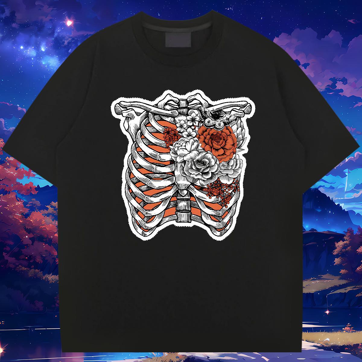 High Quality Mens T Shirts 230g Cotton flower Sport Custom Printing Breathable Short Sleeve Tshirts Fashion New Wear