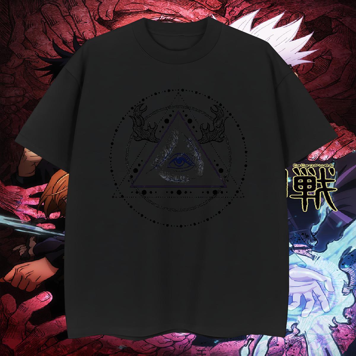 Loose Fit Man T Shirts 100% Cotton 230g eye of the devil Sport Custom Cartoon Breathable Soft Tshirt for Man Woman Wholesale Clothings