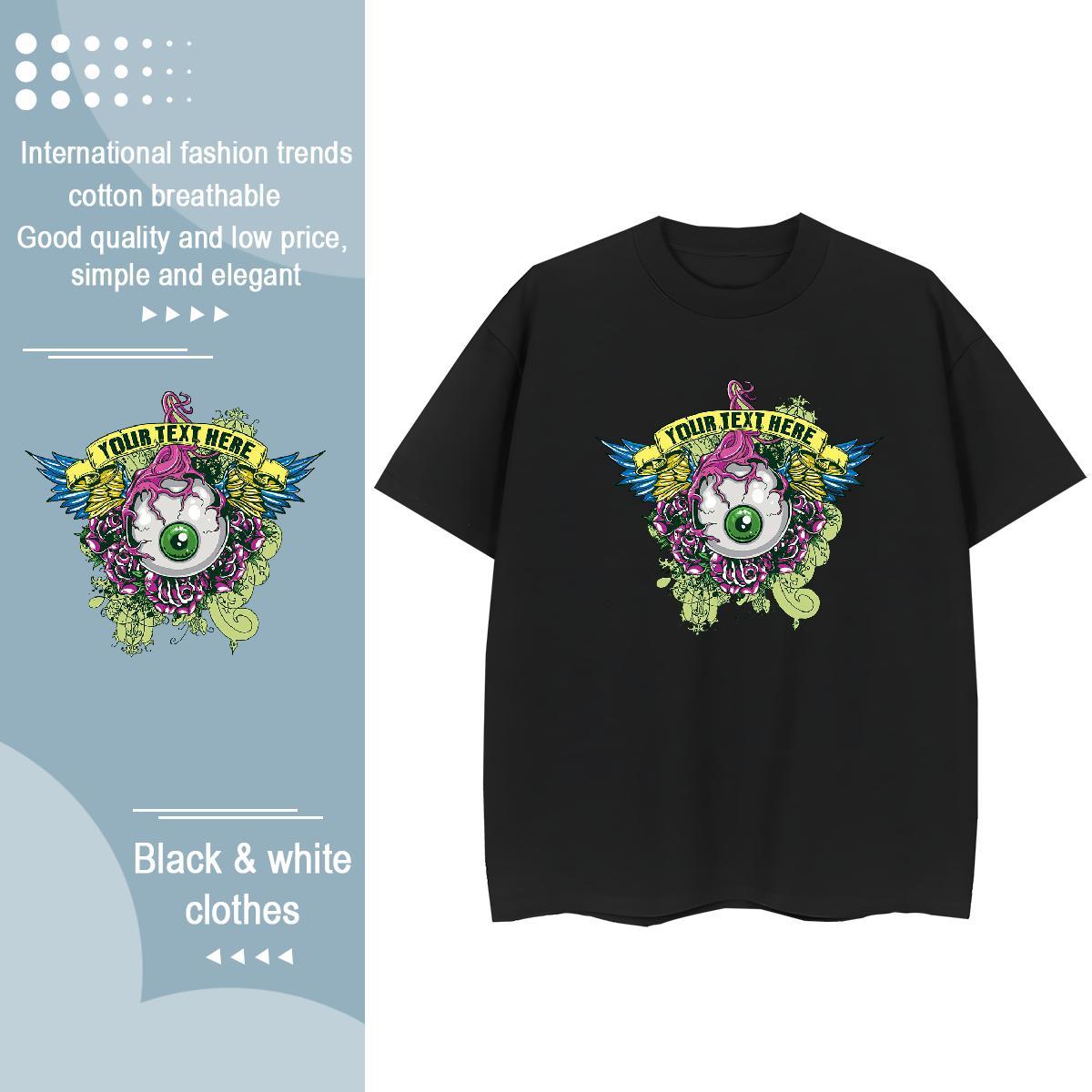 Loose Fit T Shirt For Man 230g 100% Cotton skull Street Casual Graphic Short Sleeve Soft Men Tshirts New Arrival Clothings