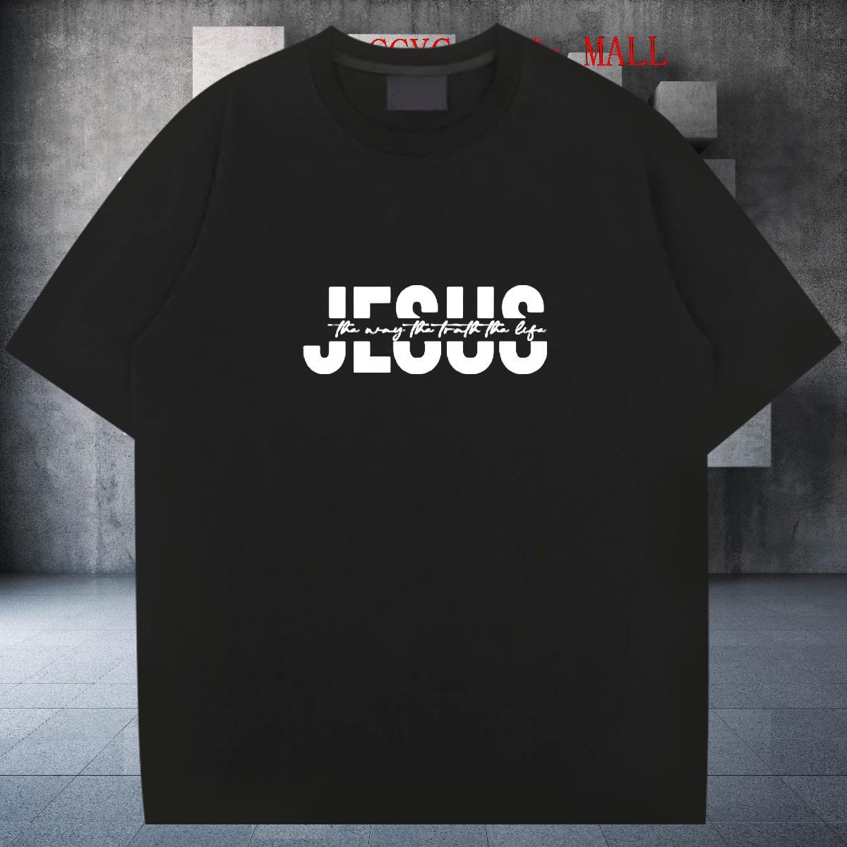 Brand T-Shirts for Men 230g 100% Cotton letter Daily Outfit Black Oversized Breathable Crew Neck Men Tshirts Fashion Casual Tops Tees