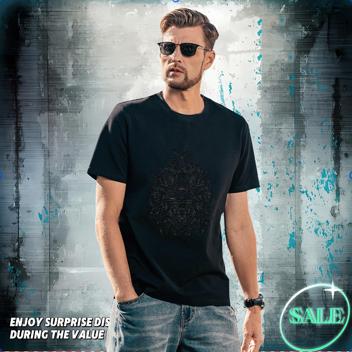 Designer Man T Shirts 230g 100% Cotton eye of the devil Street Customized Breathable Short Sleeve Tshirts 2024 New Tops