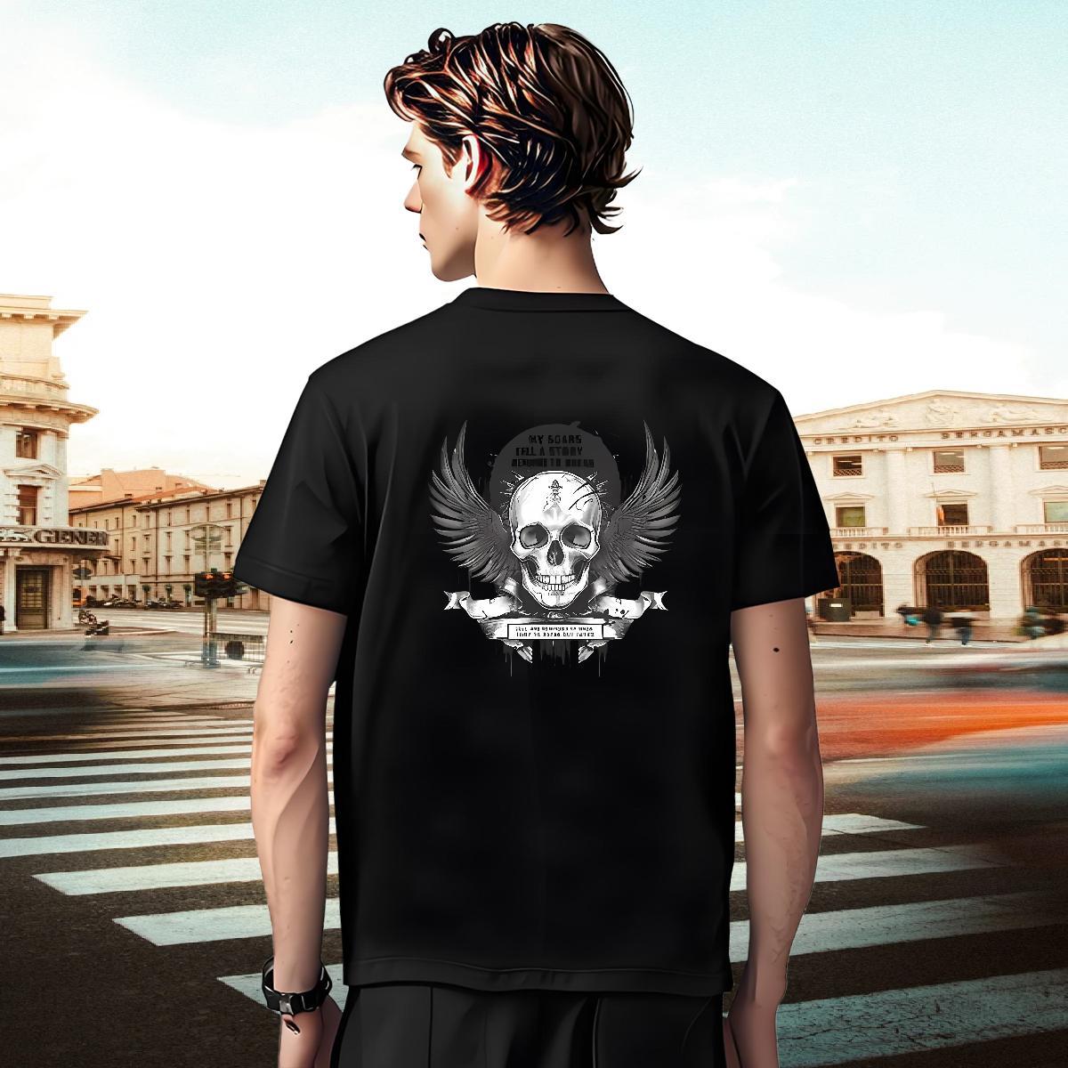 Designer Mens T Shirts 230g Pure Cotton wing Daily Outfit Black Oversized Breathable Short Sleeve Mens Tshirts Fashion Designer Tee Shirt