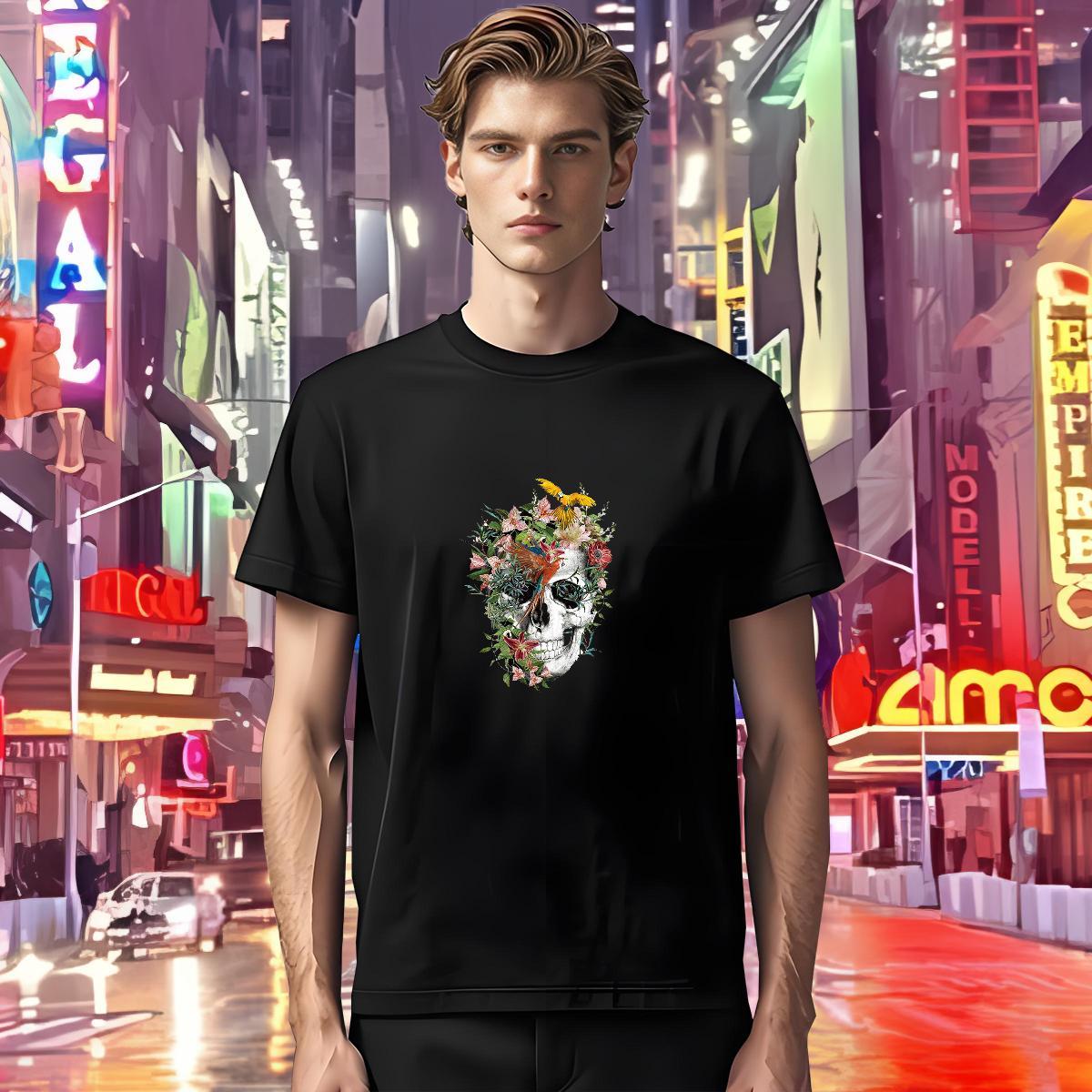 High Quality T Shirt For Man 100% Cotton 230g skull Hip Hop Street Oversized 3XL 4XL Breathable Short Sleeve Mens Tshirts Classic Casual Top Tees