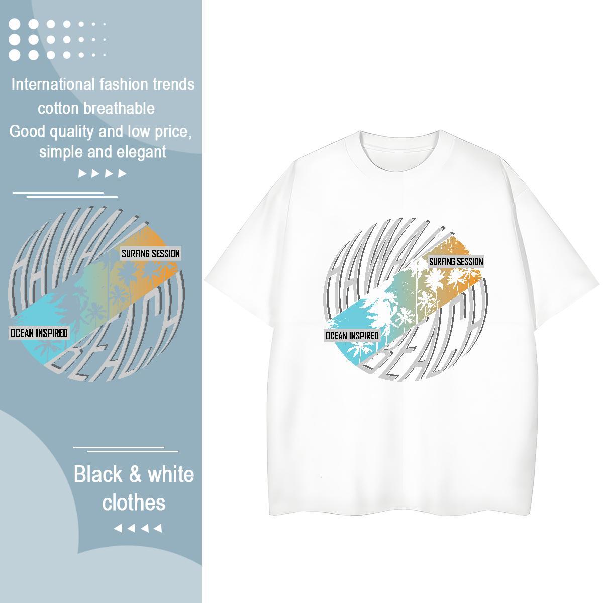 Designer Womens Tshirts 230g Cotton icon Home Outdoor T Shirts Women O-Neck Short Sleeve Black Oversized Polos
