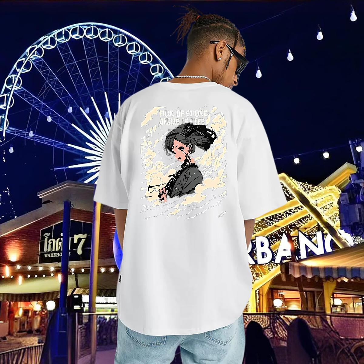 Cool Mens T Shirts 230g 100% Cotton portrait Street Oversized 4XL Breathable Soft Couples T Shirts Classic Tees Shirts