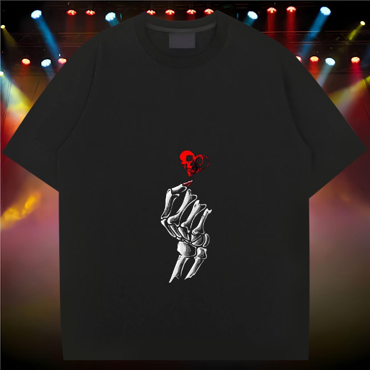 Comfortable T shirt 230g Cotton skull Street Wear Oversized 3XL 4XL Breathable Crew Neck Men Tshirts Fashion Designer Clothes