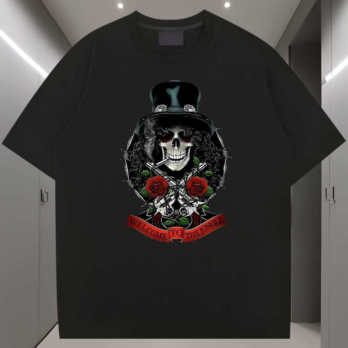 High Quality T shirt 230g 100% Cotton skull Sports Casual DIY Logo Oversized Crew Neck Breathable Men Tees 2024 Designer Clothes