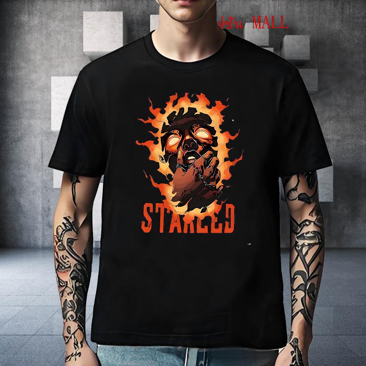 Popular Man T Shirts 230g Pure Cotton skull Anime Printing Street DIY Printed Breathable Short Sleeve Men Clothes T-Shirt New Arrival Tshirts
