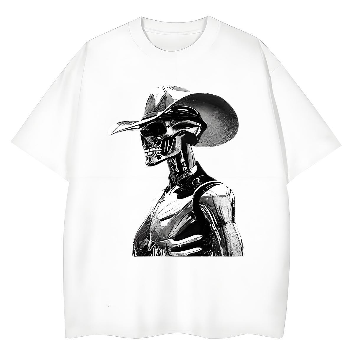 Unisex T-Shirts for Men 230g Cotton skull Sport Custom Cartoon Round Neck Short Sleeve Couples T Shirts Factory Direct Tops Shirt