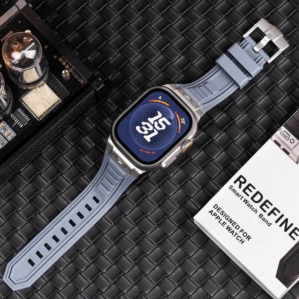 Watch Band Soft Silicone Strap For iwatch Ultra 2 49mm Series 9 8 7 45mm 44mm Sport Rubber Band For iWatch 6 5 4 se 44 42mm Bracelet M240824