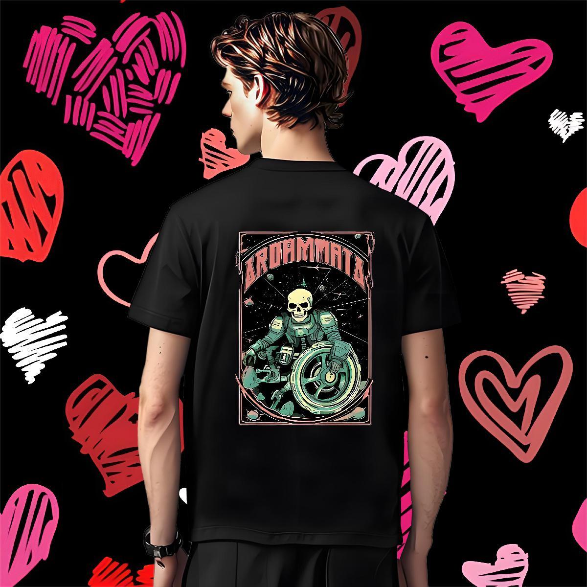 Free Shipping Man T Shirts 100% Cotton 230g skull Casual Black White Breathable Short Sleeve Couples T Shirts New Designer Tees Shirts