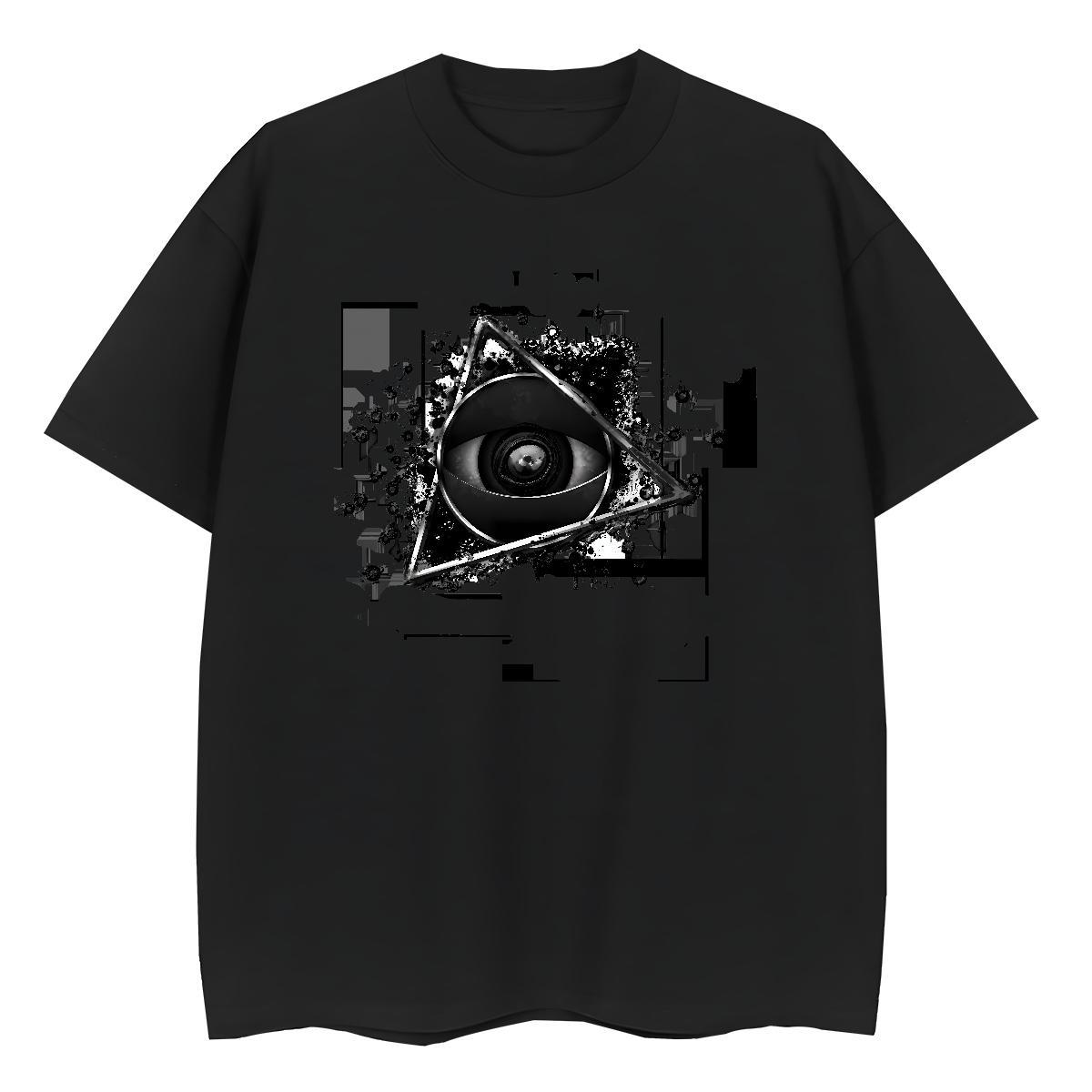 Popular Men T Shirts 100% Cotton 230g eye of the devil Casual Oversized Breathable Short Sleeve Men Tops Tees Fashion Casual Tees Shirts