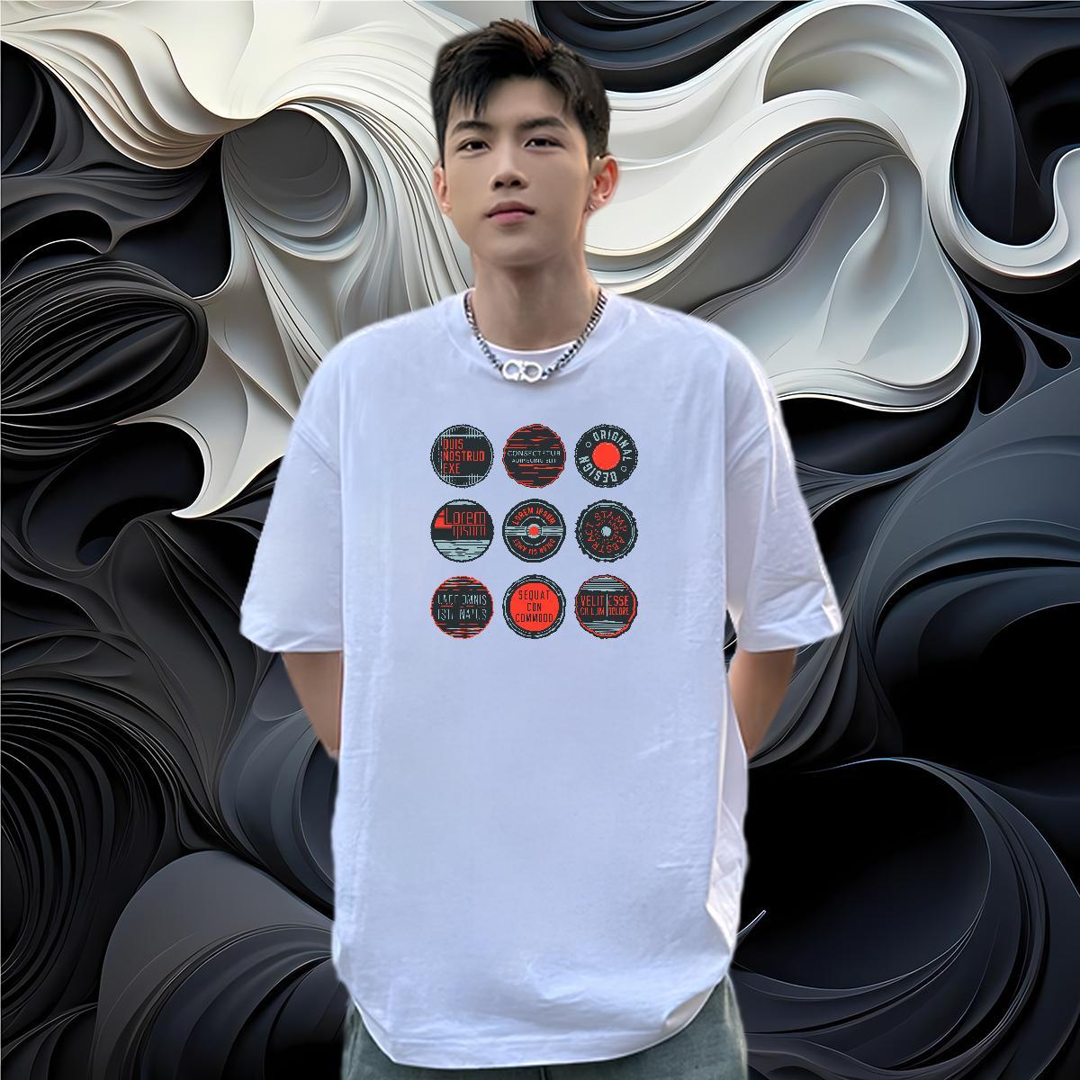 TOP Quality T-Shirts 230g Pure Cotton letter Hip Hop Custom Print Oversized Crew Neck Breathable Men Tshirts Fashion Designer Top Tees